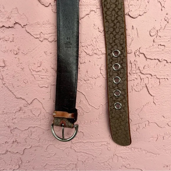 Vintage Coach Monogrammed Belt Leather Size XL
